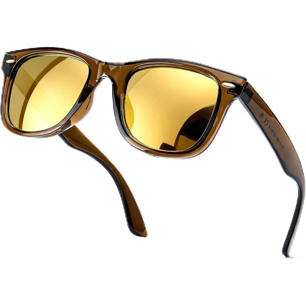 Women's A10 Gold Mirror Lenses Eyewear Designer Square Polarized Sunglasses